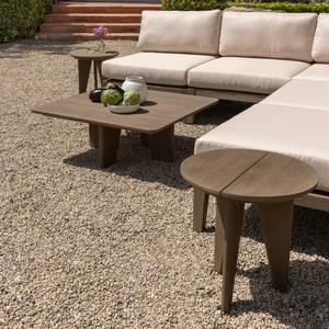 Canapé d'extérieur en teck de qualité commerciale – Ensemble de salon de jardin en forme de L avec table basse - Product Image 3