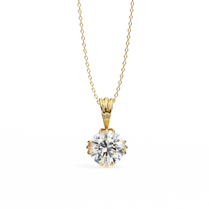 Colgante y Cadena con Diamante Redondo Cultivado en Laboratorio IGI D-E-F VVS-VS en Oro de 14K, Oro Rosa, Oro Blanco y Plata de Ley - Product Image 4