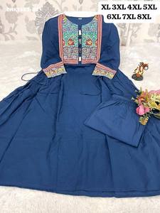 Proveedor de la colección de conjuntos Kurti-Plazzo con detalles en el yate de la prenda y corte acampanado, de la mejor calidad de algodón, de Surat Woman Fashion. - Product Image 5