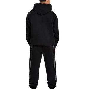 Mens Black Hoodie Tracksuit <b>Set</b> <b>Matching</b> Sweatpants <b>Jogger</b> Pants Two Piece Casual Sportswear Streetwear Pullover Hooded Sweat - Product Image 2