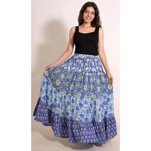 Cotton Printed Patchwork Long Skirt <b>Boho</b> Handmade Women's Maxi Skirt Ethnic Fashion Clothing - Product Image 2