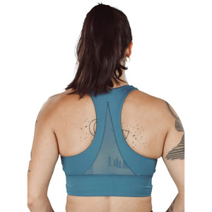 Women's Customized Fitness Logo Design Breathable Running Sports Padded <b>Bra</b> Medium Support <b>Racerback</b> 100% Nylon Yoga Vest Tank - Product Image 2