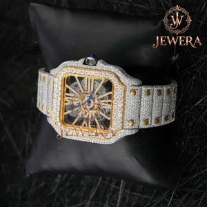 OEM Custom Luxury Hip Hop Analog Glass Dial Mechanical Movement Stainless Steel Watch with Stainless Steel Bracelet - Product Image 6