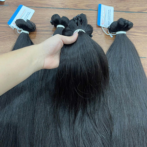 Go To Ship Vietnamese Raw Human Weft Hair Extensions Natural Straight Black Color High Quality New Restock - Product Image 4