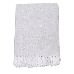 Manta tejida Jacquard de algodón 100% estilo bohemio con patrón de espiga mantas de algodón para adultos de la India - Product Image 6