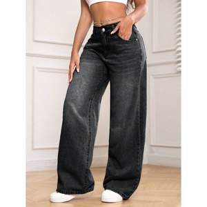 Jeans en denim noir délavé style Y2K vintage pour femmes, confortables et respirants toute la journée, tailles 26 à 40 - Product Image 3