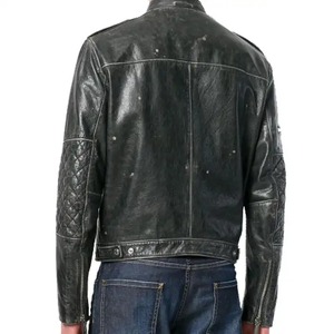 Veste en cuir véritable pour homme pour l'hiver, tissu tissé personnalisé, veste en cuir décontractée pour homme - Product Image 2