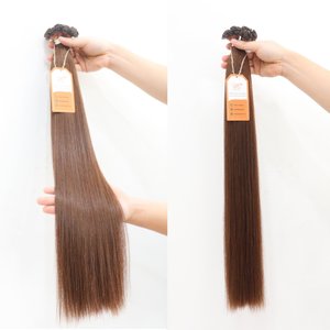 Envío rápido Extensiones de cabello de punta plana Premium Remy Cutícula alineada Extensiones de cabello humano dibujado Doble - Product Image 1