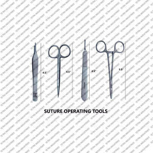 Surgical Suture Training Instruments <b>Kit</b> Surgical Grade Stainless Steel Manual Medical Practice <b>Suturing</b> Set - Product Image 4
