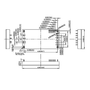 48V 12.5A Output, 600W DC DC Converter, Full Brick with Remote On/Off Logic Negative, Clear mounting insert (3.2mm DIA) - Product Image 3