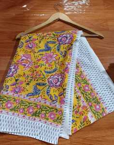 Sarong en coton pour femme, style été, fait main en Inde, écharpe bohème, vêtement de plage floral, séchage rapide, respirant, grande taille - Product Image 1