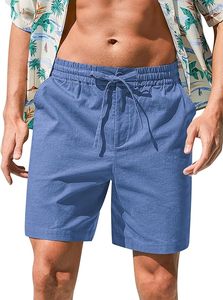 Shorts décontractés d'été pour hommes, respirants et à séchage rapide, avec logo personnalisé sur le devant, 100 % polyester, fermeture à cordon de serrage - Product Image 2