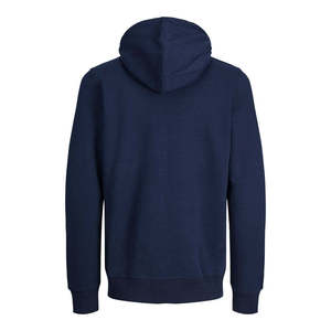 Sweat à capuche zippé noir uni personnalisé en mélange de coton polaire pour homme avec cordon de serrage – Vente en gros - Product Image 2