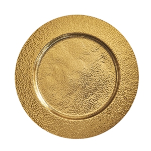 Assiette de présentation ronde dorée scintillante élégante avec bord côtelé pour événements spéciaux et mise en scène de dîners - Product Image 5