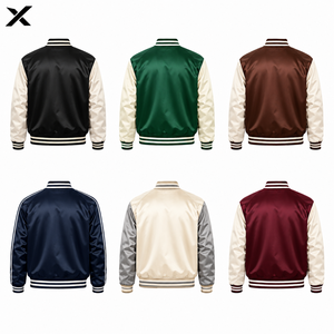 Vestes de sport en satin pour hommes X Sports City, manches longues, mélange de polyester, nylon et soie, fabriquées au Pakistan, produit très vendu, OEM/ODM - Product Image 2