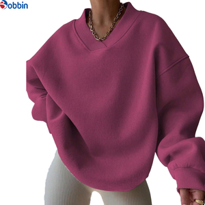 Sudadera con Capucha Holgada de Punto con Cuello en V para Mujer Tallas Grandes, Manga Larga, Transpirable, para Otoño, de Longitud Corta, la Más Vendida - Product Image 5