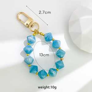 Porte-clés bracelet en perles de résine rondes, fait main, accessoire de mode pour femme, 1,5 cm, 2 cm, 2,5 cm, B.H CRAFTS BH-1617 Uttar Pradesh - Product Image 4