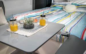 Luxury Off Grid Caravan Pop Top Camper Travel Trailer RV Mobile Home with <b>Kitchen</b> Bathroom Sleeping Space - Product Image 2