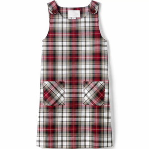 Robe sans manches à carreaux pour filles, uniforme scolaire, robe-jupe uniforme pour enfants d'école - Product Image 6