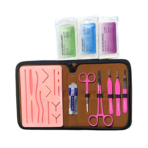 Kit d'entraînement à la suture pour étudiants en médecine, avec coussinet cutané chirurgical et instruments médicaux - Product Image 1
