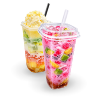 Vaso Cuadrado de 22 Oz de Plástico PP Polipropileno para Mocktail Estético, Hecho en Indonesia