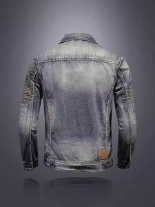 Outfitize – Veste en jean superposée à capuche pour homme, style sweat-shirt, décontractée, printemps-automne - Product Image 6