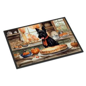 Scottish Terrier Fall Kitchen Pumpkins <b>Doormat</b> 24H X 36W Indoor Outdoor Non-Slip <b>Washable</b> Low Pile Rug for Entryway Front Door - Product Image 1