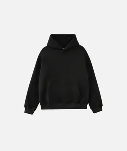 Sweat-shirt à capuche surdimensionné pour homme, couleur unie, en molleton de coton, décontracté, pour l'automne - Product Image 2
