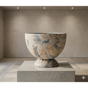 Jardinière décorative en fibre de verre effet marbre noir, légère et durable, pot de fleurs, couleur personnalisée, fabricant - Product Image 1
