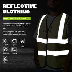 Gilet de sécurité réfléchissant haute visibilité avec poches, classe 1 ANSI, imperméable, pour vêtements de travail de construction - Options de logo, taille et couleur personnalisées - Product Image 4