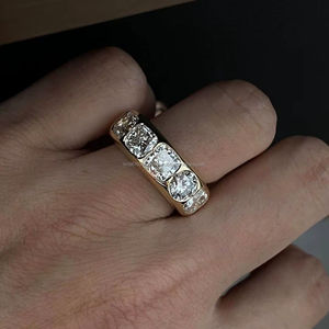 แหวนแต่งงานเพชรแล็บโกรว์สุดหรู พร้อมใบรับรอง IGI ทองคำแท้ 10K/14K/18K แหวนนิรันดร์สำหรับทุกเพศ - Product Image 1