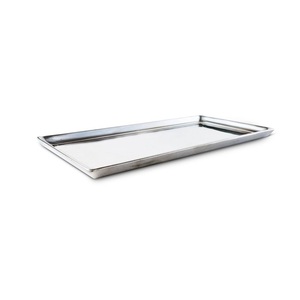 Elegante Bandeja de Servir de Acero Inoxidable Plateado con Asas, Plato Rectangular Decorativo de Metal para Servir en el Hogar y la Cocina - Product Image 3