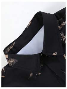 Conjunto de verano para hombre con estampado de atardecer, camisa de manga corta y pantalones cortos de playa a juego, conjunto informal de vacaciones, colorido, ligero, conjunto doble para hombre. - Product Image 3