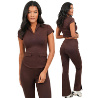 Ensemble médical léger et infroissable pour femmes : Blouse et pantalon de jogging en jersey pour infirmières et chirurgiens