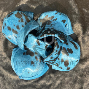 Gorra de Cuero Genuino con Pelo de Vaca, Color Azul Teñido, Nueva Colección 2026, para Hombre y Mujer - Product Image 5