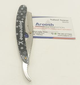 Maquinilla de afeitar de barbero de acero inoxidable manual profesional al por mayor con logotipo personalizado - Product Image 1