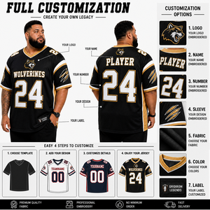 Camiseta de Fútbol Personalizada de Talla Grande con Logotipo Bordado, Nombre del Equipo, Uniforme Deportivo Americano de Gran Tamaño, Proveedor OEM al por Mayor, Ropa de Equipo de EE. UU. OEM - Product Image 5