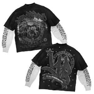 เสื้อยืดพิมพ์ลายพัฟกราฟิกผู้ชาย โลโก้ 3 มิติ แบบนูน สตรีทแวร์ เสื้อยืดผ้าฝ้ายนุ่มสบาย แขนสั้น คอกลม ดีไซน์แบรนด์ - Product Image 2