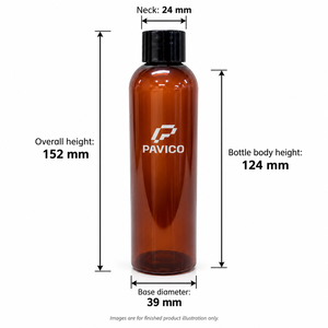 Botella Cosmética Redonda de PET Ámbar con Cuello de 24 mm, Tapa de Rosca de Plástico o Bomba Dosificadora para Champú y Productos para el Cuidado de la Piel, Fabricante de Envases - Product Image 2