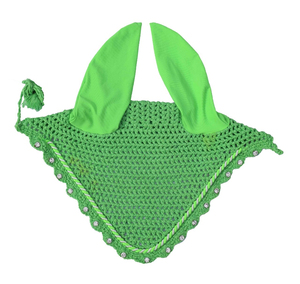 Cache-oreilles en polyester crocheté de couleur unie pour l'équitation, respirant, design personnalisé, protection auditive équine - Product Image 1