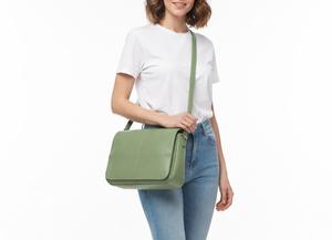Modern Minimalist PU Genuine Leather <b>Green</b> Shoulder Crossbody <b>purse</b> for Women - Product Image 5