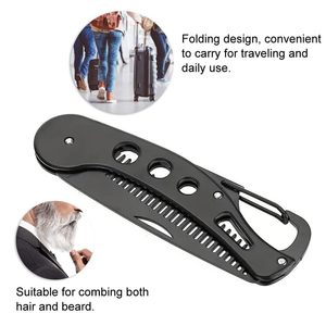 Professional Stainless Steel Folding Beard Comb Portable Multifunction Anti Static Comb For <b>Men</b> And Women Mustache Styling - Product Image 5