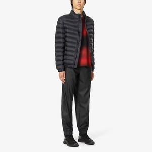 Mantic Enterprises Women's Genuine Leather Shell Quilted Jacket <b>Black</b> White Color Block Stand Collar Full Sleeve Winter Thick - Product Image 1