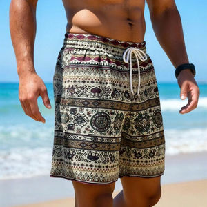 กางเกงว่ายน้ำชายแบบ unisex แห้งเร็ว ลายดอกไม้ ความยาวเหนือเข่า น้ำหนักเบา ระบายอากาศได้ดี มีเชือกผูกเอว - Product Image 1