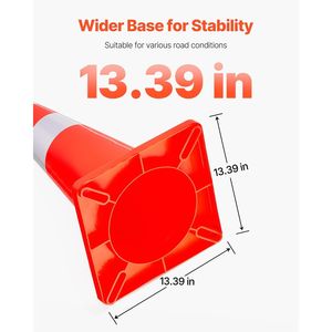 Coni di Sicurezza in PVC Arancione con Collari Riflettenti, Altezza 28 Pollici/73 cm, Confezione da 12 Pezzi, Base Appesantita, Prodotti per Segnalazione Stradale - Product Image 5