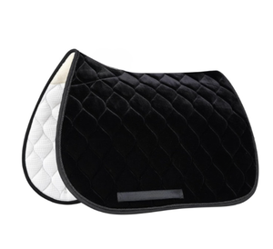 Premium Sheepskin Horse Saddle Pad Set with Matching Ear Bonnet | Hexagon Quilted <b>Equestrian</b> Saddle Cloth | Horse Riding - Product Image 3