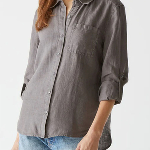 <b>Women's</b> Casual <b>Denim</b> Button-Down Shirt Vintage Style Outwear Summer/Winter Ready Eco-Friendly Stylish Durable OEM Service Front - Product Image 6
