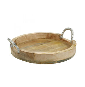 Bandeja de madera para servir comida, plato de madera con mango de metal para uso en la cocina, nuevo precio al por mayor - Product Image 6