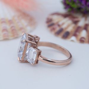 High Quality <b>925</b> Sterling <b>Silver</b> Gold Plated Moissanite Cluster <b>Rings</b> Bezel Setting Faceted Cut Classic Engagement Gift - Product Image 2