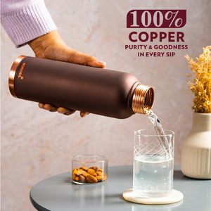 Colour Copper bottle Brown 100% Pure Copper Leakproof with Anti-Oxidant Properties of Copper for Home School and Office - Product Image 5